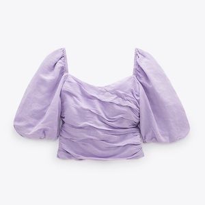 Zara draped lilac crop top